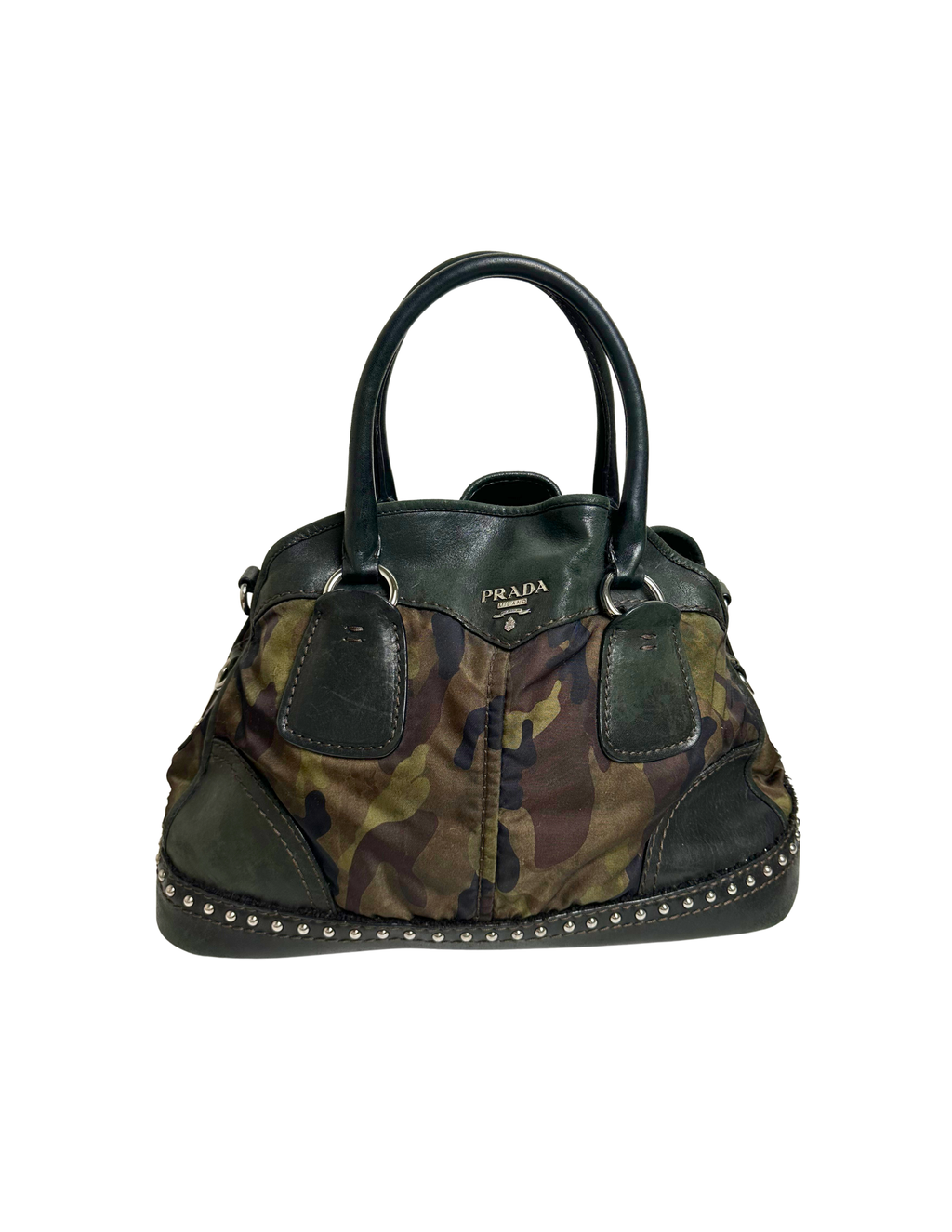Prada Camouflage Tessuto Bowler Bag