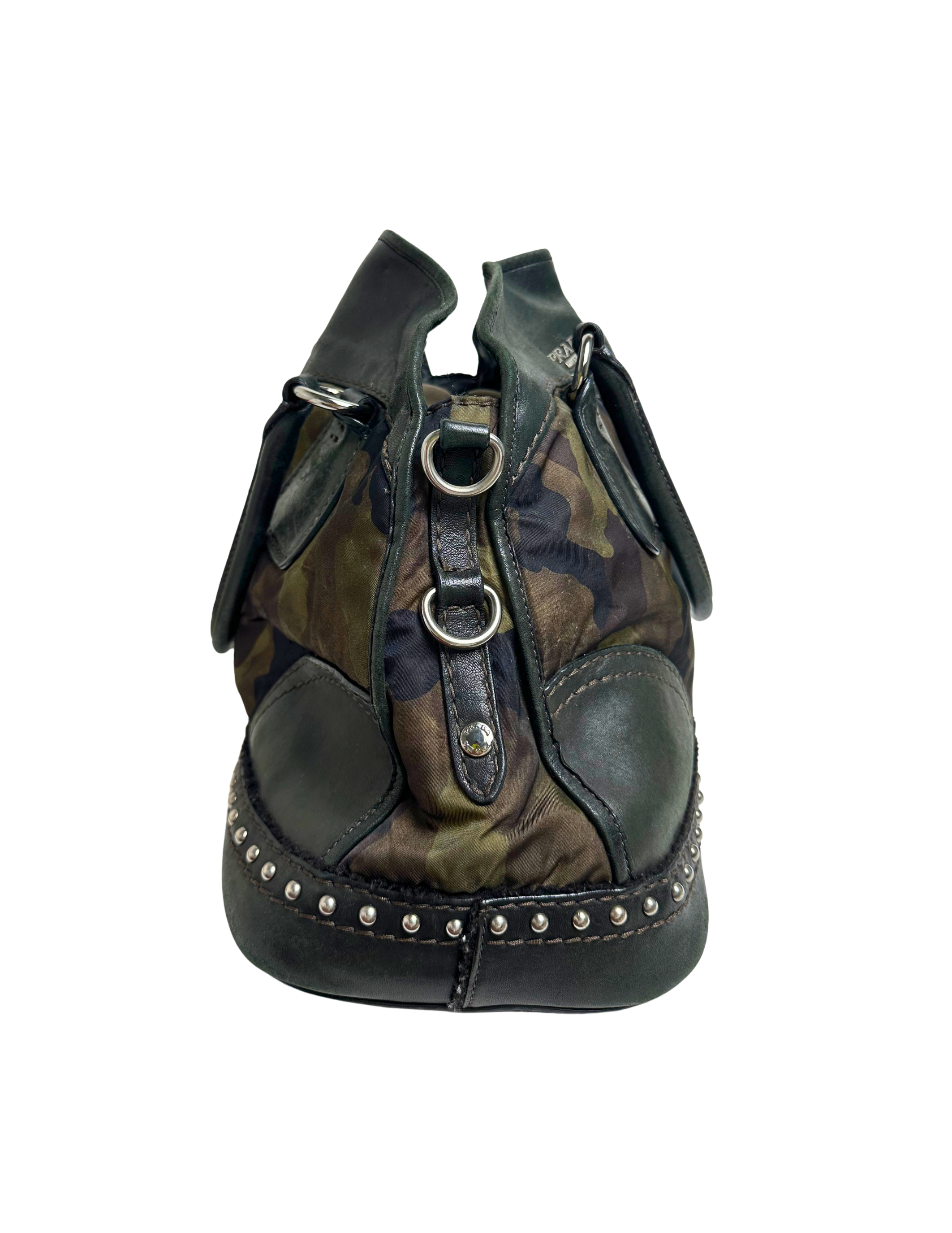Prada Camouflage Tessuto Bowler Bag