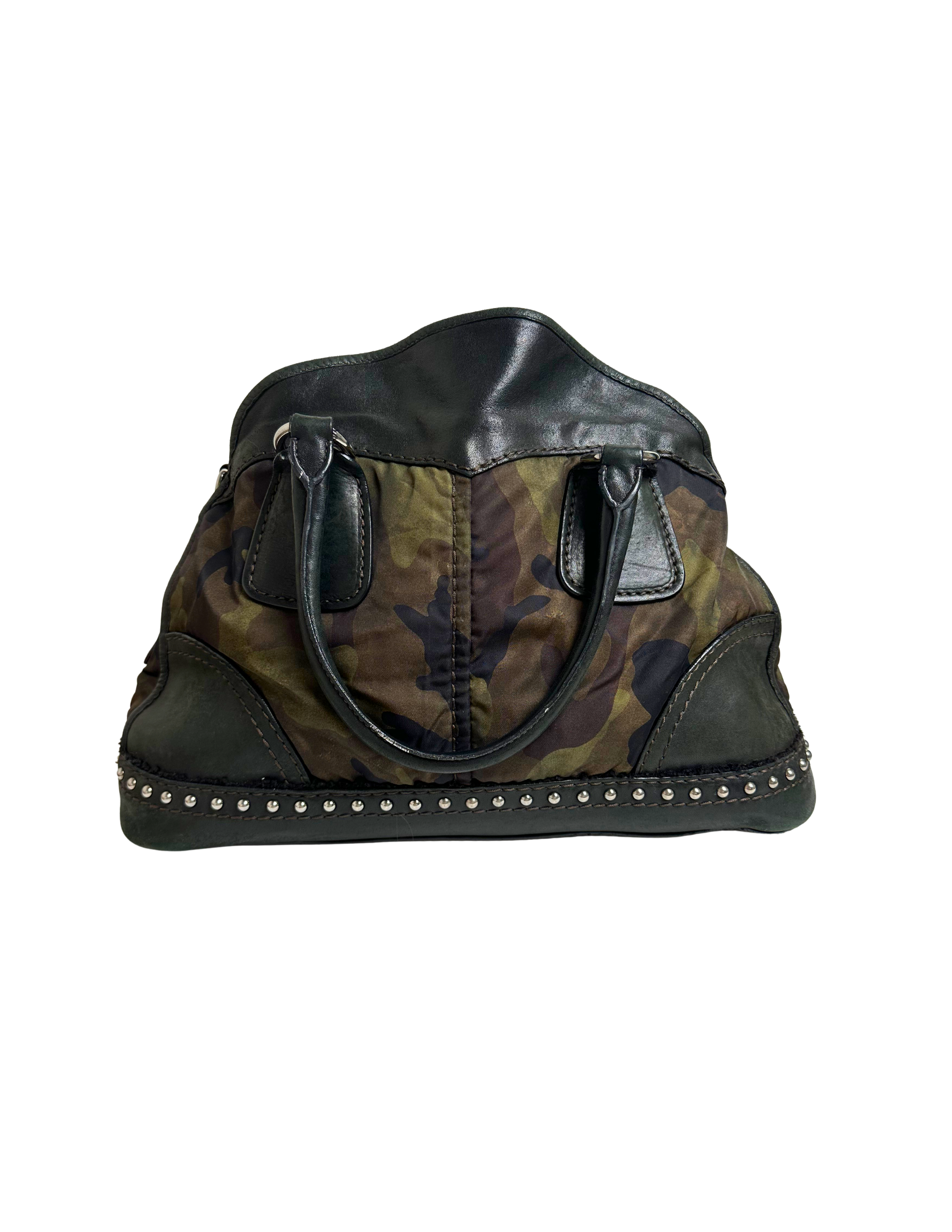 Prada Camouflage Tessuto Bowler Bag