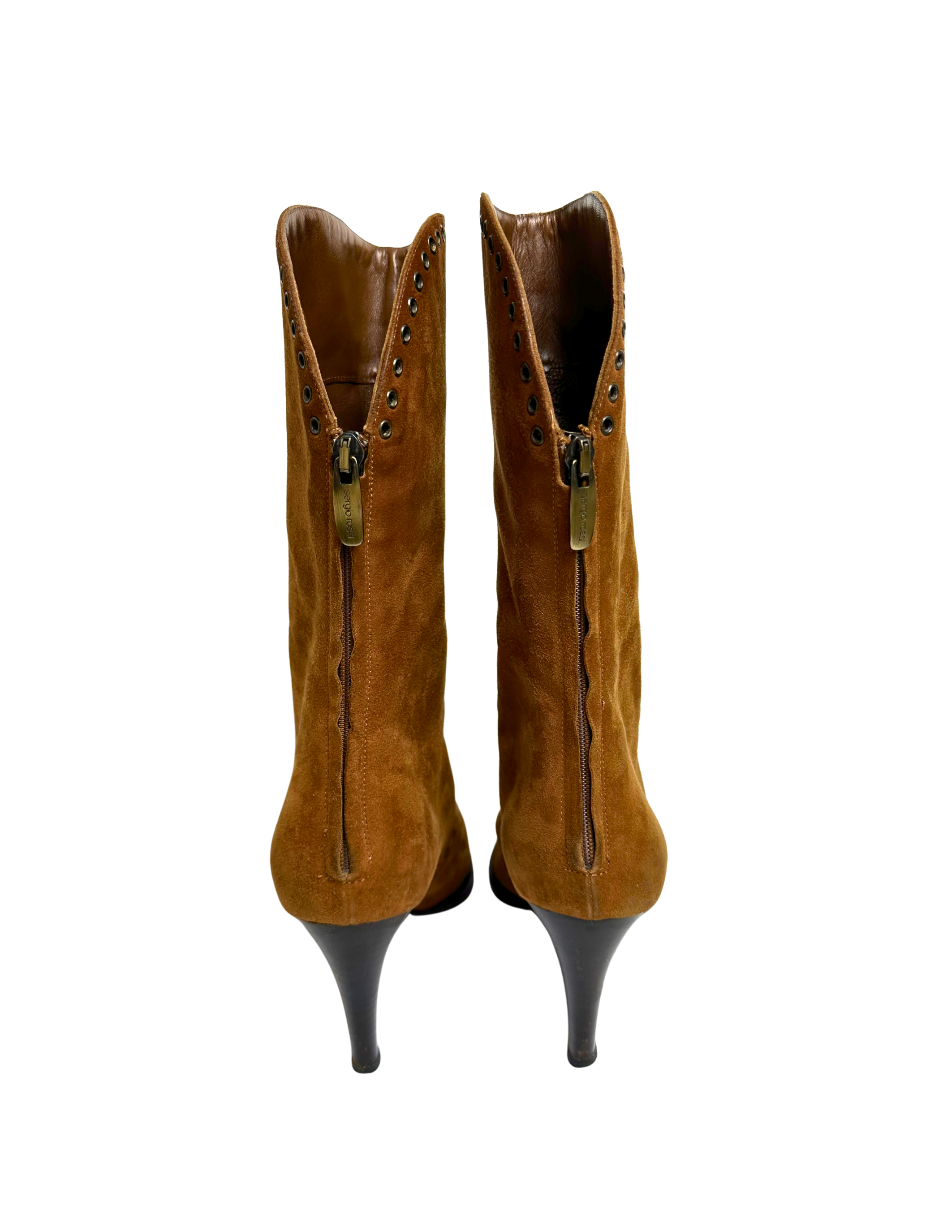 Sergio Rossi Suede Grommet Boots