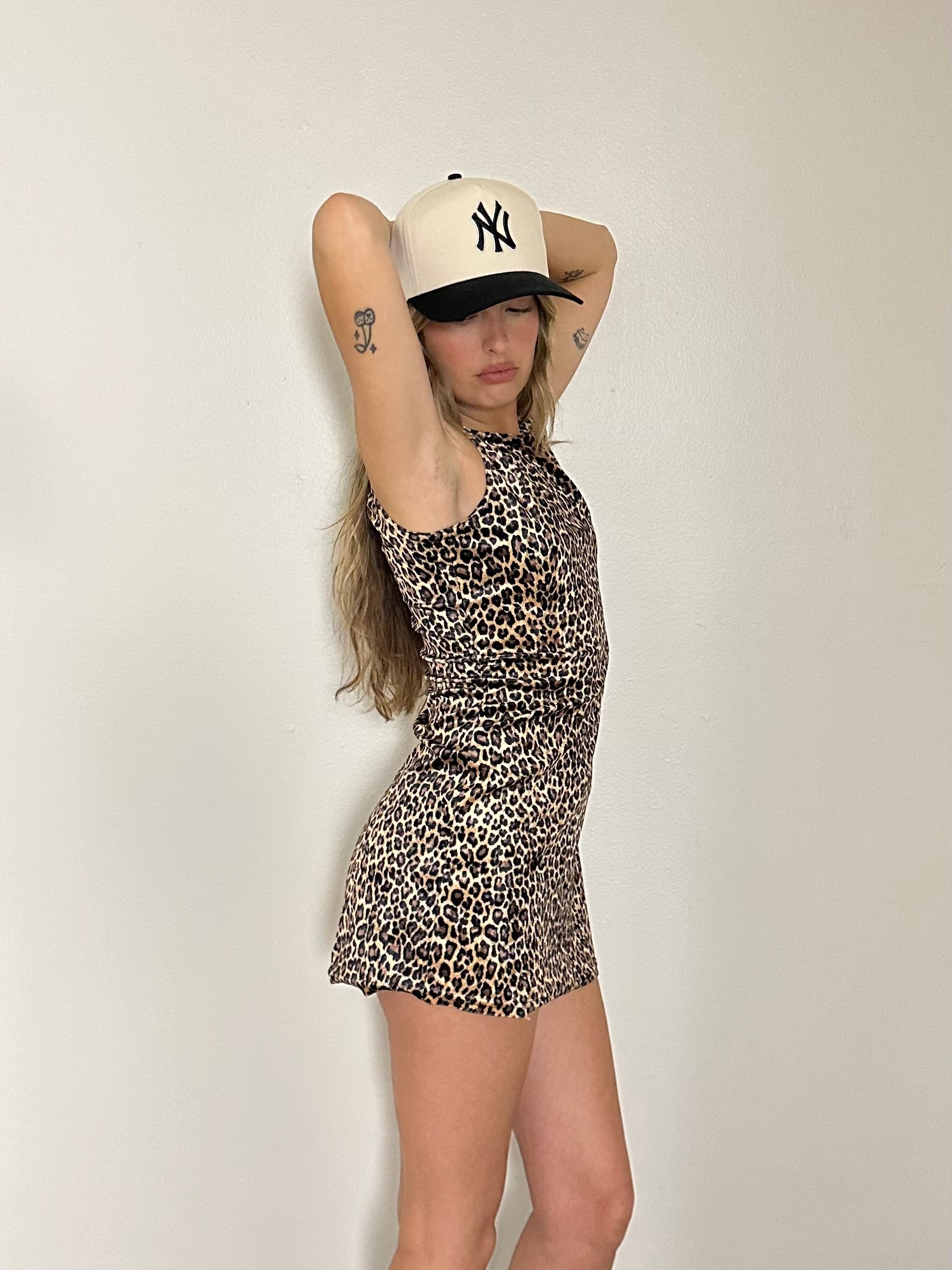 Vintage Velvet Leopard Mini Dress